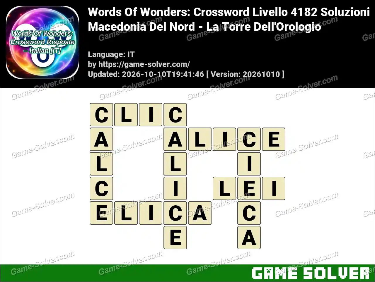 Words Of Wonders: Crossword Livello 4182 Soluzioni – Macedonia Del Nord – La Torre Dell’Orologio